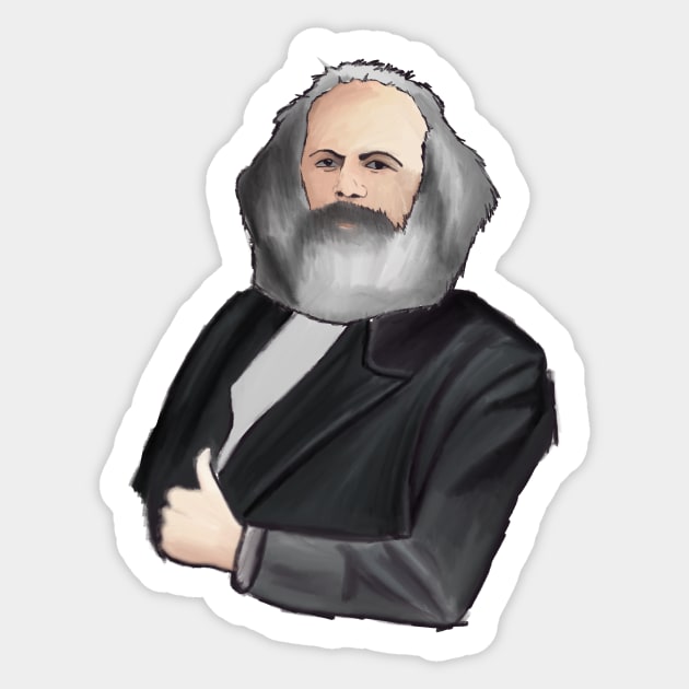 Karl Marx Sticker by TheRainbowPossum